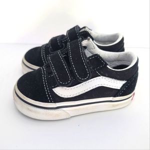 Vans toddler baby old skool v shoe black and white originals